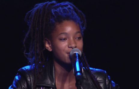 Willow Smith singing on a stage 