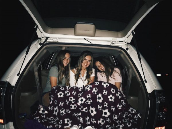 Emily Galvin inside the car with her friend