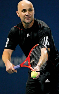 Andre Agassi playing tennis 