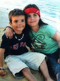 Maria Stephano's childhood photo with her brother 