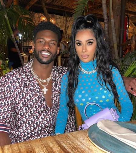 Gabriella Waheed with her husband, Emmanuel Sanders