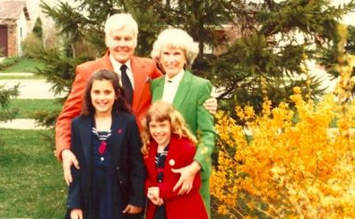 Gretchen Whitmer with her parents and sister on her childhood day