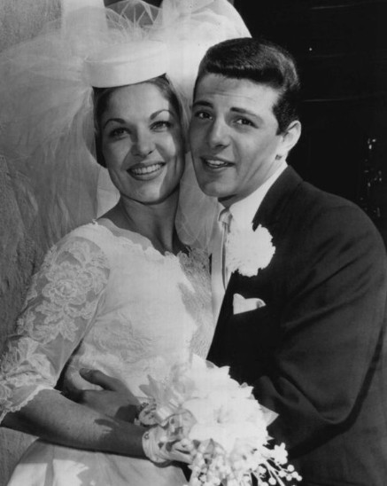 Kathry Diebel with her husband, Frankie Avalon on their wedding day