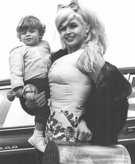 Tony Cimber with his mother, Jayne Mansfield