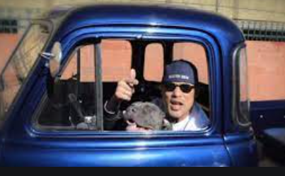 David Labrava sitting inside the car