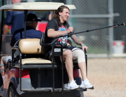 Mike Clevinger sitting in the car