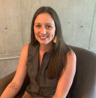 Hilary Buckholz-Monrean in a frame 