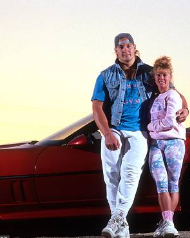 Tony Mandarich and his wife with the car
