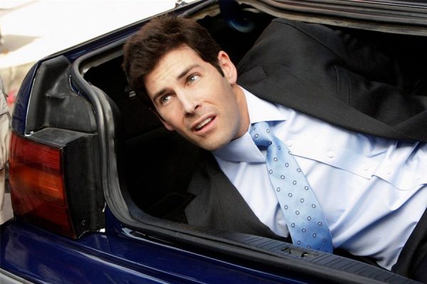 Jordan Belfi inside the car