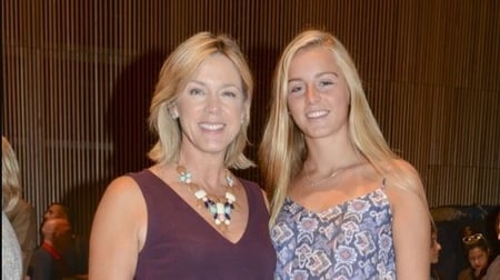 Mikaela Wellne posing for the photo mother Deborah Norville