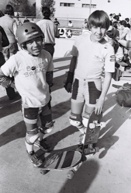 Rodney Mullen's childhood photo with his friend 