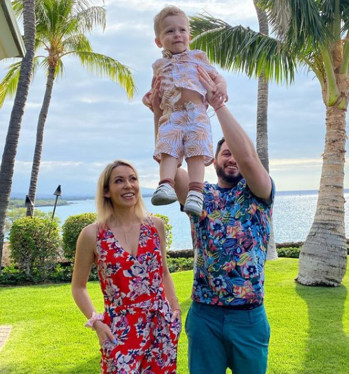 Farah Fath with her husband Phil Galfond and son