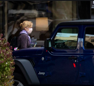 Paige Reffe's wife Dr. Deborah Birx with the car