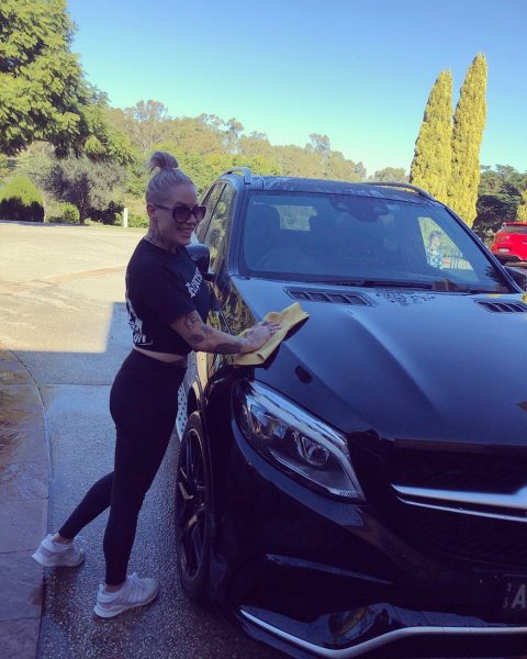 Bec Rawlings with the car