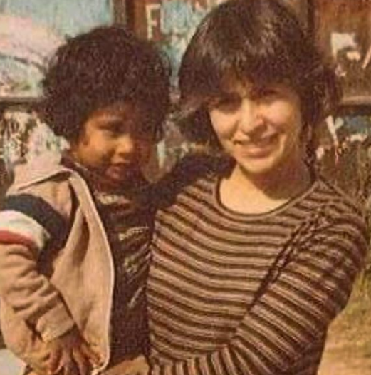 Miguel Almaguer childhood photo with his mother