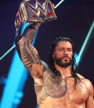 Roman Reigns winning the match