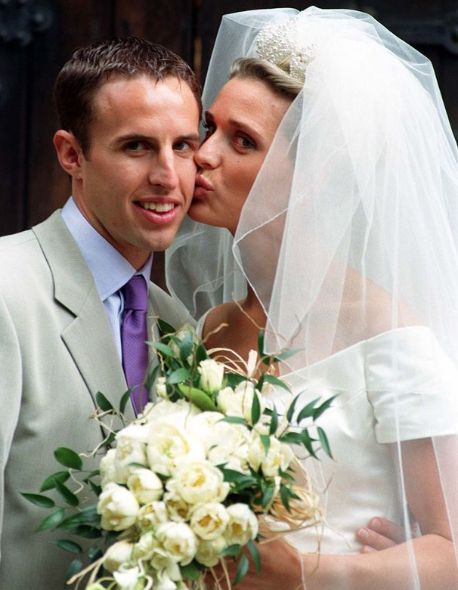 Alison Southgate and her husband, Gareth Southgate on their wedding day