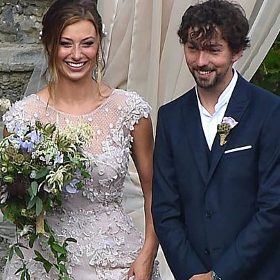 Alyson Michalka and her husband, Stephen Ringer on their wedding day