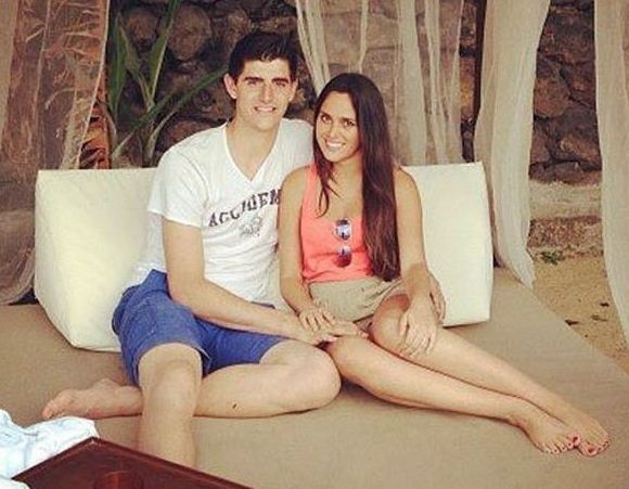 Elsa Izac's ex-boyfriend, Thibaut Courtois with his girlfriend, Marta Dominguez