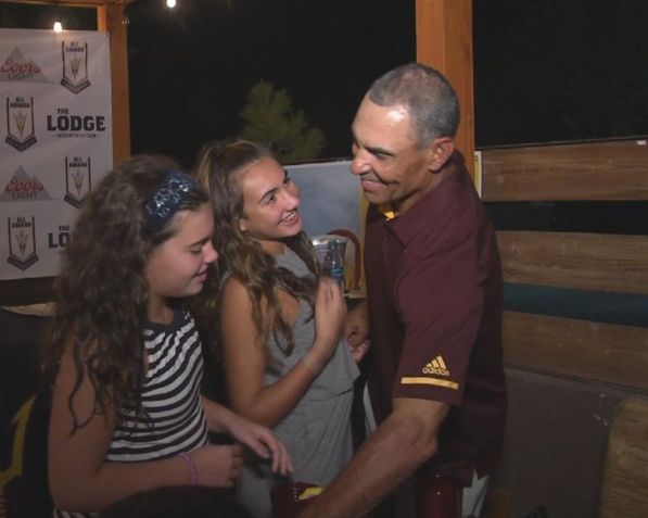 Herm Edwards with his daughters