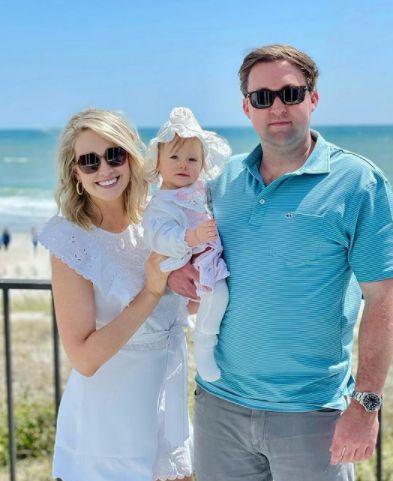 Jenna Cooper with her boyfriend, Karl and their daughter