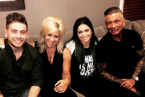 Larry Caputo with his ex-wife, Theresa Caputo and their children