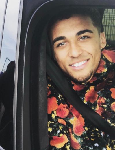 Meg Lilley's ex-boyfriend, Dominic Calvert-Lewin posing with his car