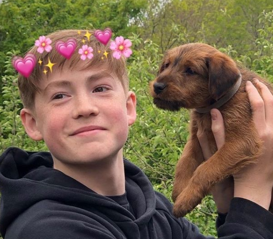 Kit Connor with his dog