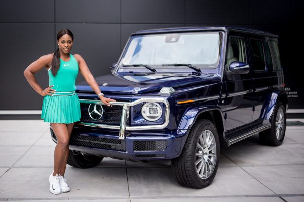 Sloane Stephens with the car