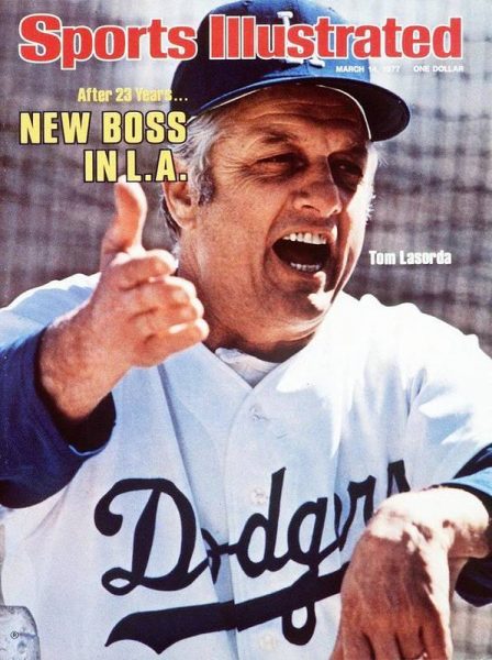 Laura Lasorda's father Tommy Lasorda in the poster