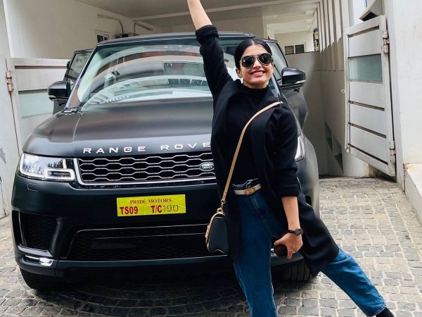 Rashmika Mandanna with the car
