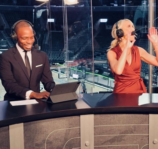 Sarah Kustok doing her work 