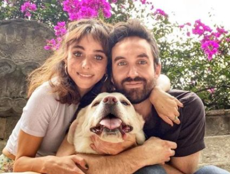 Natalia Tellez with her boyfriend Antonio Zabala and dog