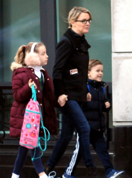 Yardley Evans Brunt walking with her mother