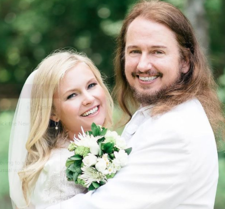 Roy Orbison jr posing for a photo with his wife Asa Hallgren 