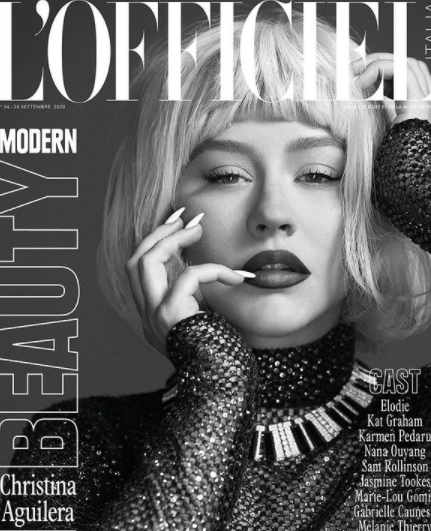 Christina Aguilera photo in the magazine cover 