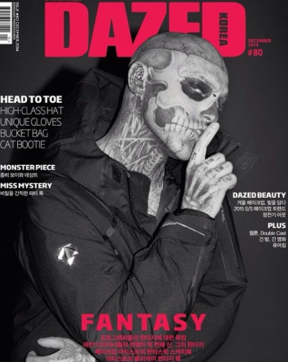 Late Rick Genest photo in the magazine cover