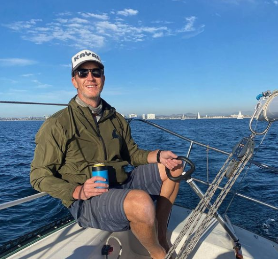 John Weisbarth sitting in the ship
