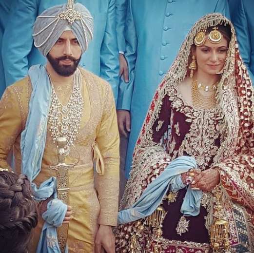 Gurikk Maan and his wife, Simran Kaur Mundi on their wedding day