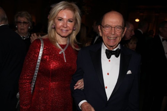 Hilary Geary with her husband, Wilbur L Ross