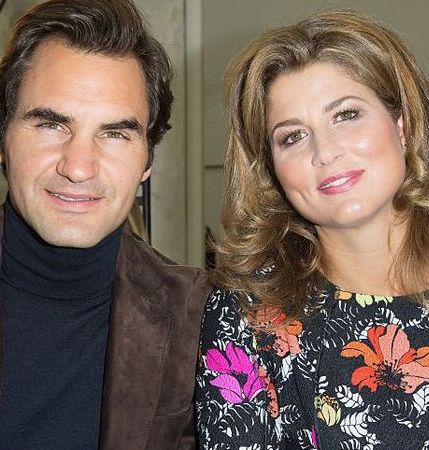 Mirka Federer with her husband, Roger Federer