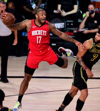 P. J. Tucker plating basketball