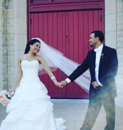 Stephanie Ramos and her husband, Emio Tomeoni's wedding photo