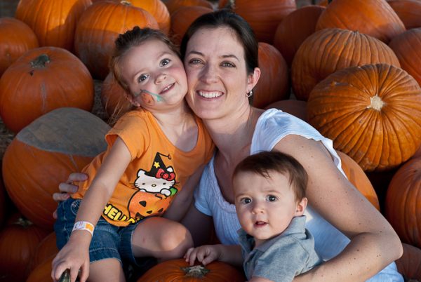 Tanya Singleton with her kids