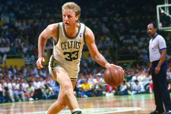 Larry Bird playing basketball