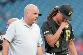 Chris Archer with his coach 