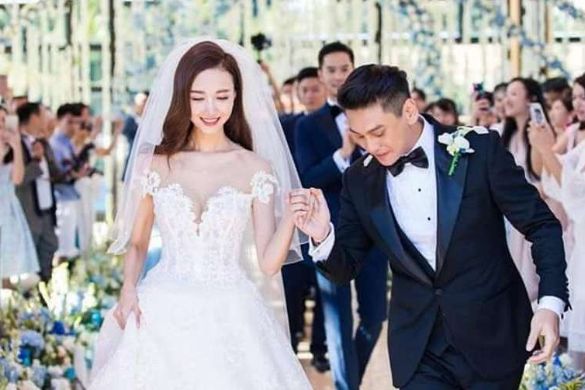 Wenwen Han and her husband, Ken Chu on their wedding day