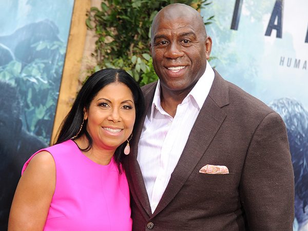 Cookie Johnson with her husband Earvin Magic Johnson