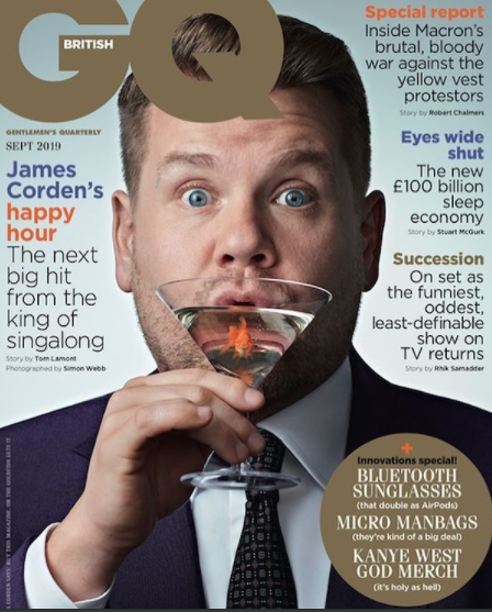 James Corden photo in the magazine cover
