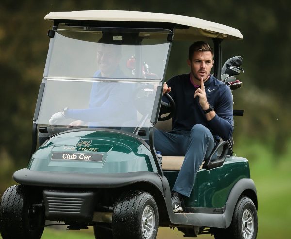 Annable Peyton's husband Jack Butland inside the car